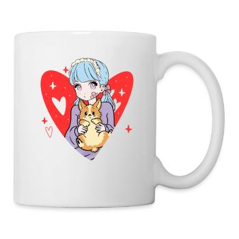 Anime Stylish Cute Girl Retro Kawaii - Mug blanc - blanc - Droite