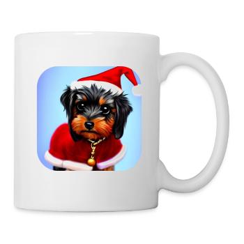 Yorkshire Terrier Welpe - Tasse - Weiß - Rechts