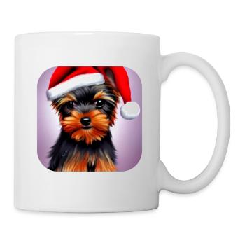 Yorkshire Terrier Welpe - Tasse - Weiß - Rechts