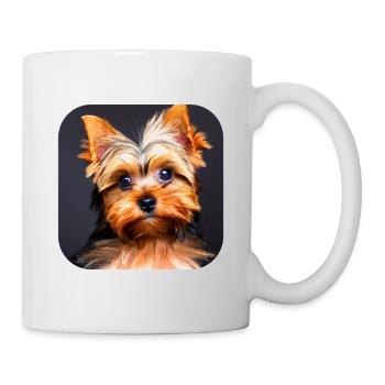 Yorkshire Terrier Welpe - Tasse - Weiß - Rechts