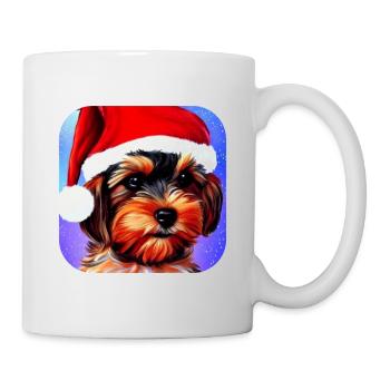 Yorkshire Terrier Welpe - Tasse - Weiß - Rechts