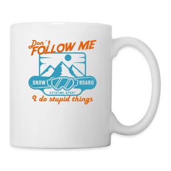 Ne me suivez plus Snowboard Sports d’hiver - Mug blanc - blanc - Droite