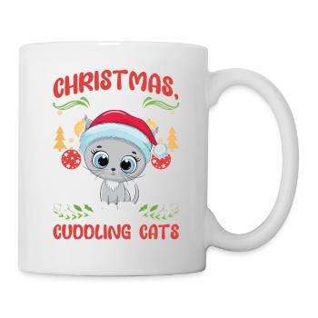 Cat Cuddle Animal Love Christmas, Love Cats - Mug - white - Right