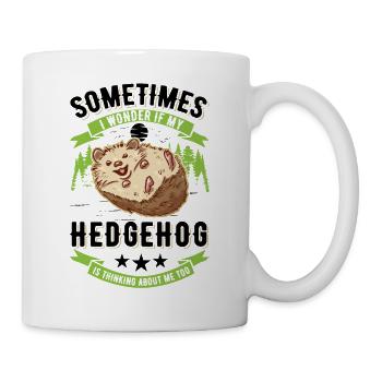 Igel Geschenk Stacheligel - Tasse - Weiß - Rechts