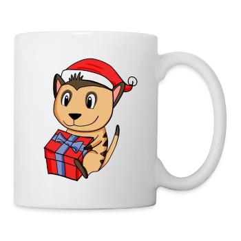 Christmas Meerkat Baby with Gift - Mug - white - Right
