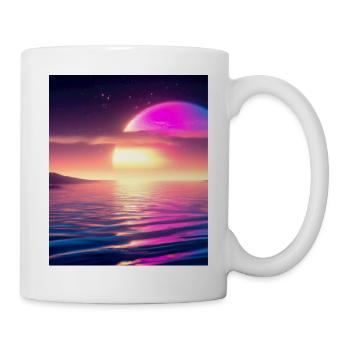 Vaporwave Sun Synthwave Sunset - Mug - white - Right