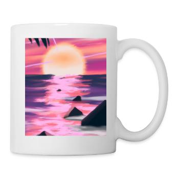Vaporwave Sun Synthwave Sunset - Mug - white - Right
