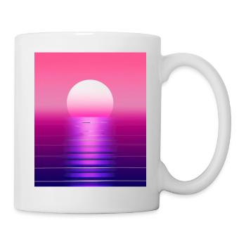 Vaporwave Sun Synthwave Sunset - Mug - white - Right