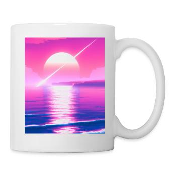 Vaporwave Sun Synthwave Sunset - Mug - white - Right