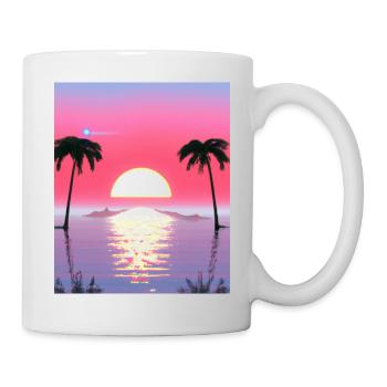 Vaporwave Sun Synthwave Sunset Palms - Mug - white - Right