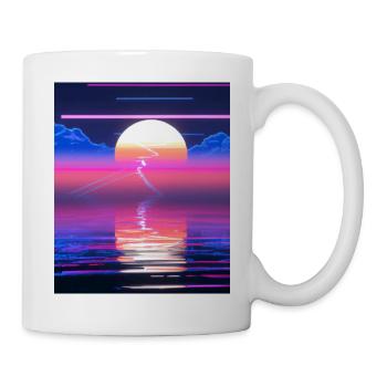 Vaporwave Sun Synthwave Sunset - Mug - white - Right