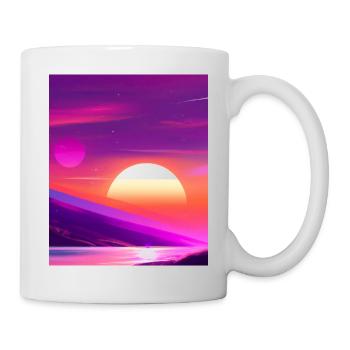 Vaporwave Sun Synthwave Sunset - Mug - white - Right