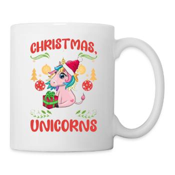 Einhorn Frauen Mädchen Weihnachen Liebe Einhörner - Tasse - Weiß - Rechts