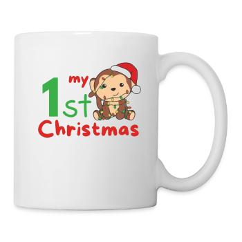 Monkey Christmas Monkeys my 1st Christmas - Mug - white - Right