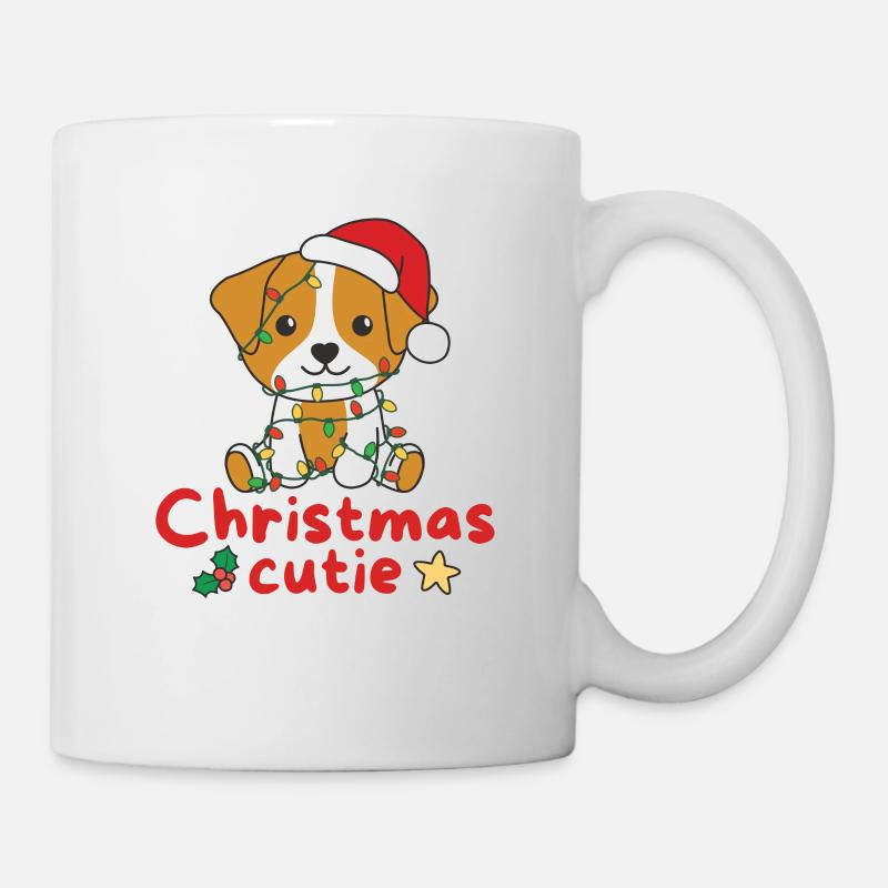 Jack Russell Chiens de Noël Mignon de Noël - Mug blanc - blanc