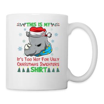 C’est mon pull de Noël C’est trop chaud pour un pull de Noël moche - Mug blanc - blanc - Droite