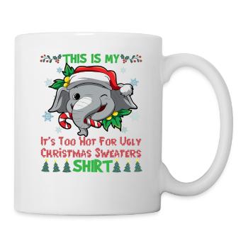 C’est mon pull de Noël C’est trop chaud pour un pull de Noël moche - Mug blanc - blanc - Droite