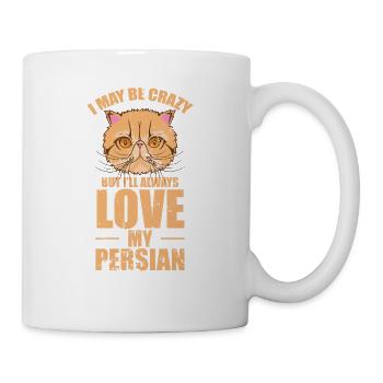 Je suis peut-être folle mais j’aimerai toujours mon chat persan - Mug blanc - blanc - Droite