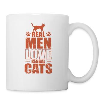 Les vrais hommes aiment les chats du Bengale Chat domestique - Mug blanc - blanc - Droite