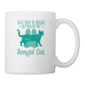 N’importe quel jour est amélioré par mon chat Bengal - Mug blanc - blanc - Droite