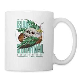 Bushcraft island Survival Dschungel Skull Geschenk - Tasse - Weiß - Rechts