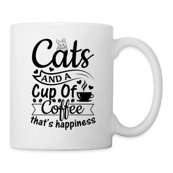 Cats And A Cup Of Coffee That's Happiness - Cat Lo - Mug - white - Right