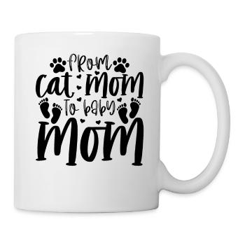 From Cat Mom To Baby Mom Pregnancy Announcement - Tasse - Weiß - Rechts