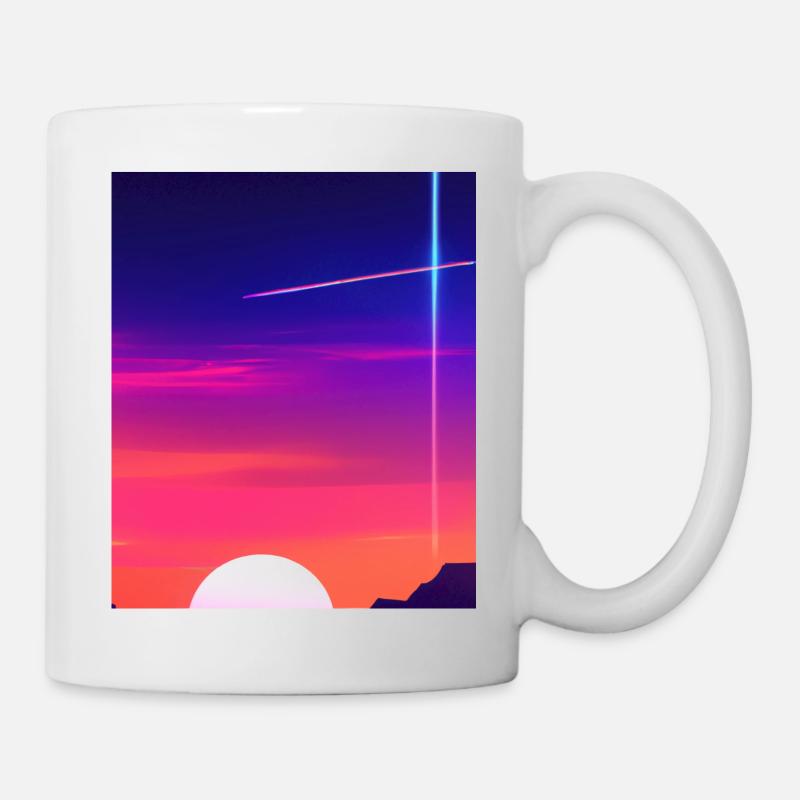 Vaporwave Sun Synthwave Sunset - Tasse - Weiß