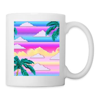 Synthwave Sun Hawaii Vaporwave Aesthetic - Mug - white - Right