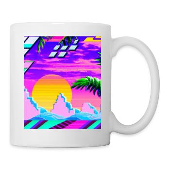 Synthwave Sun Hawaii Vaporwave Aesthetic - Mug - white - Right
