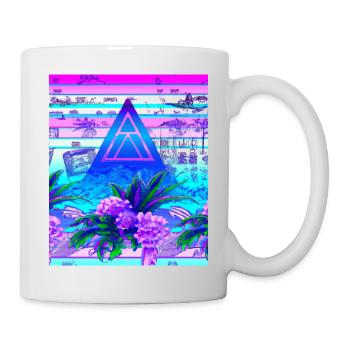 Synthwave Sun Hawaii Vaporwave Esthétique - Mug blanc - blanc - Droite