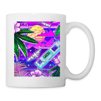 Synthwave Sun Hawaii Vaporwave Aesthetic - Mug - white - Right