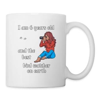 I'm 6 - Girl Bird Watching - Mug - white - Right