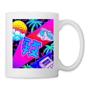 Synthwave Sun Hawaii Vaporwave Aesthetic - Mug - white - Right