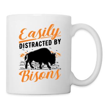 Facilement distrait par les bisons Buffle d’eau Buffle - Mug blanc - blanc - Droite