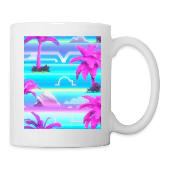 Synthwave Sun Hawaii Vaporwave Esthétique - Mug blanc - blanc - Droite