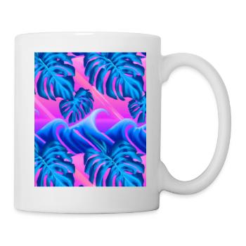 Synthwave Sun Hawaii Vaporwave Esthétique - Mug blanc - blanc - Droite