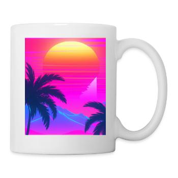 Synthwave Sun Hawaii Vaporwave Aesthetic - Mug - white - Right