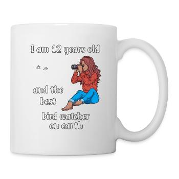 Ich bin 12 - Mädchen Vogelbeobachtung - Tasse - Weiß - Rechts