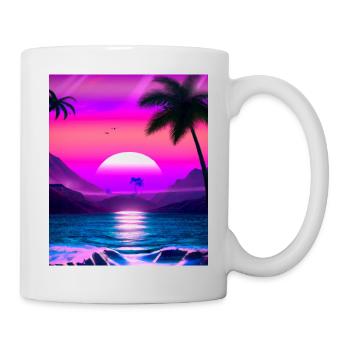 Synthwave Sun Hawaii Vaporwave Aesthetic - Mug - white - Right