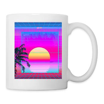 Synthwave Sun Hawaii Vaporwave Aesthetic - Mug - white - Right