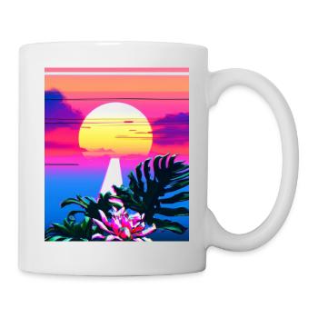 Synthwave Sun Hawaii Vaporwave Aesthetic - Mug - white - Right