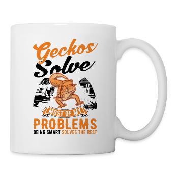 Gecko Geschenk Leopardgecko - Tasse - Weiß - Rechts