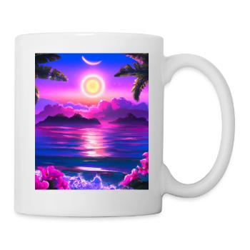 Synthwave Sun Hawaii Vaporwave Aesthetic - Mug - white - Right
