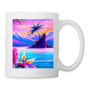 Synthwave Sun Hawaii Vaporwave Aesthetic - Mug - white - Right