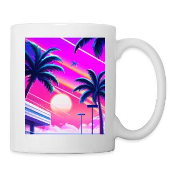 Synthwave Sun Hawaii Vaporwave Aesthetic - Mug - white - Right