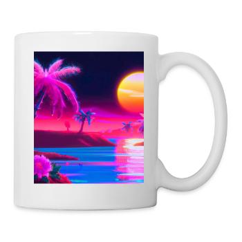 Synthwave Sun Hawaii Vaporwave Aesthetic - Mug - white - Right