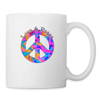 Love Peace 60s 70s Hippie Costume Love Peace - Mug - white - Right