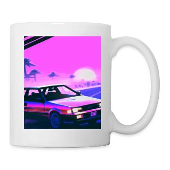 Vaporwave Esthétique Synthwave Car - Mug blanc - blanc - Droite