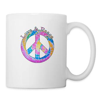 Love Peace 60s 70s Hippie Costume Love Peace - Mug blanc - blanc - Droite